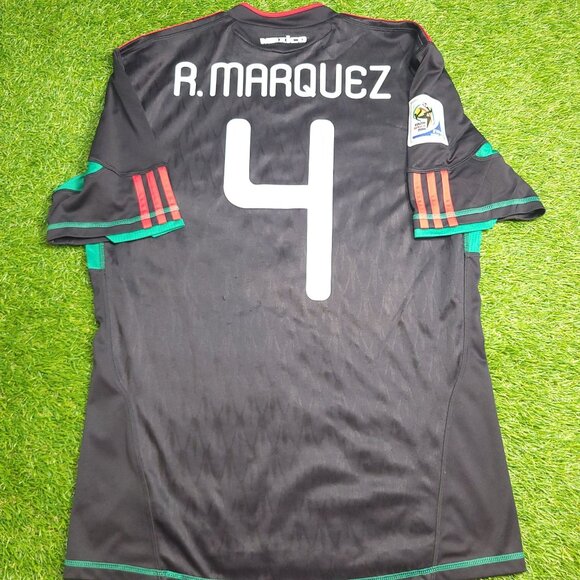 Marquez Mexico 2010 WORLD CUP Away Black Soccer Jersey Shirt M SKU# P41397 - Picture 2 of 8